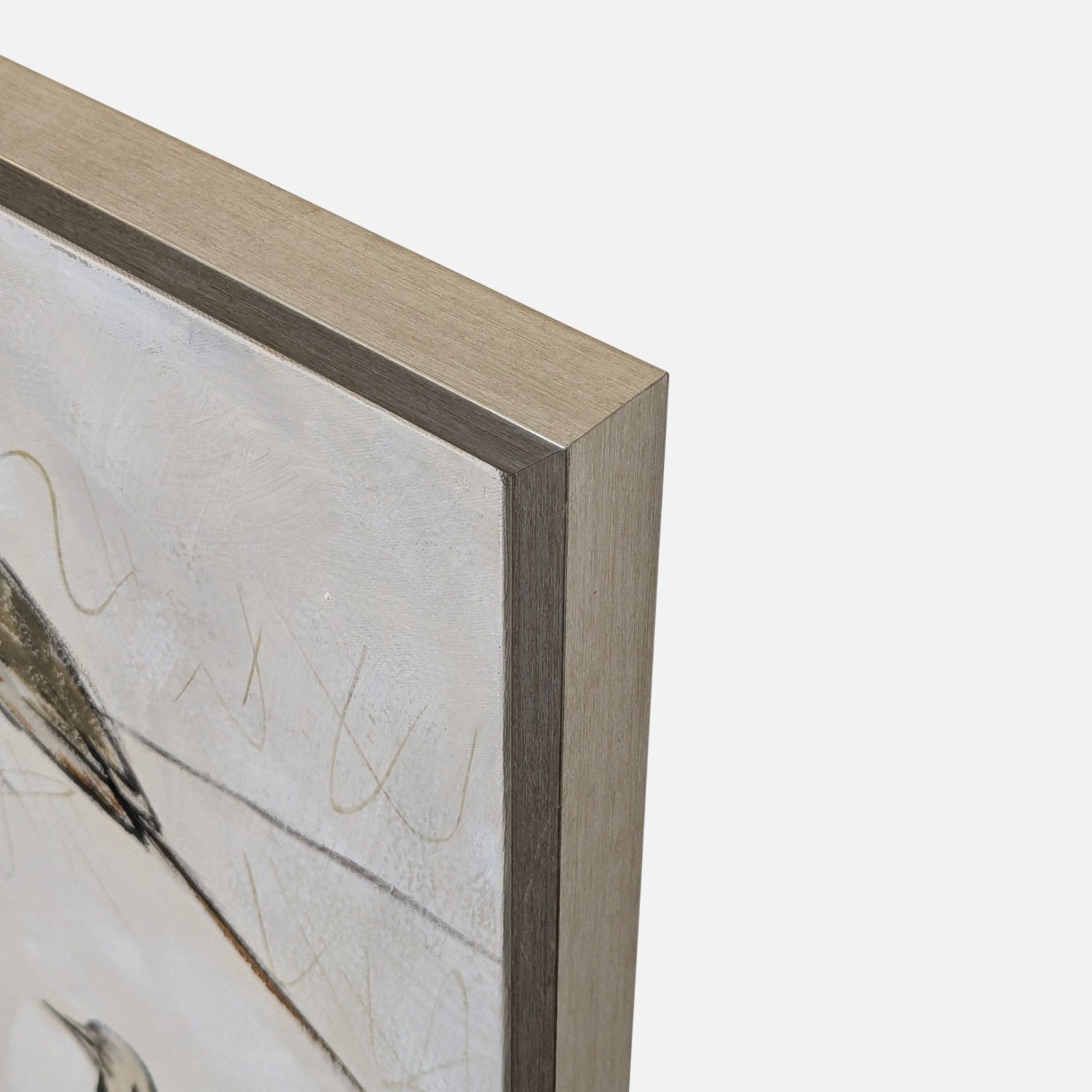 Framed Bird Drawing on Wires Large Wall Art - image-2