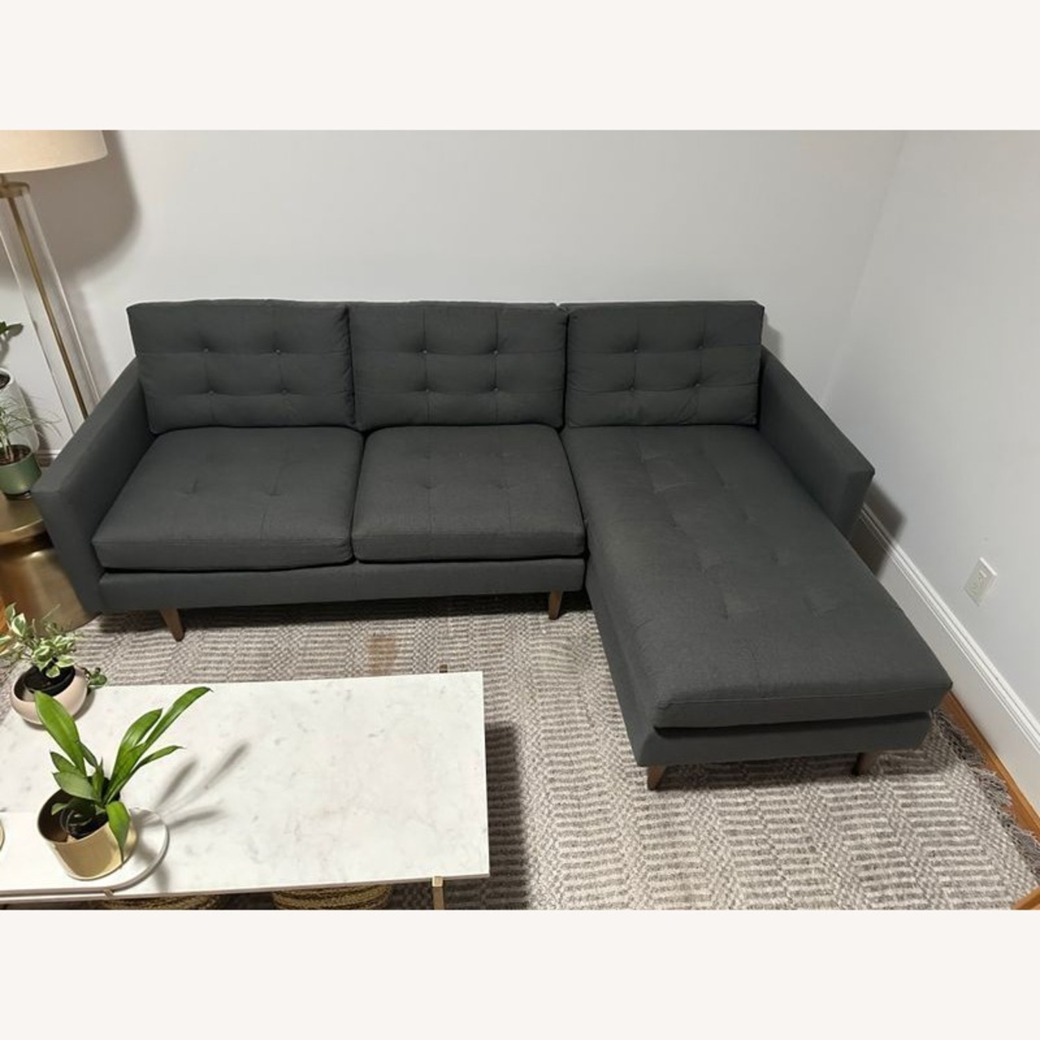 Crate & Barrel Petrie Modern Gray Sectional Sofa  - image-2
