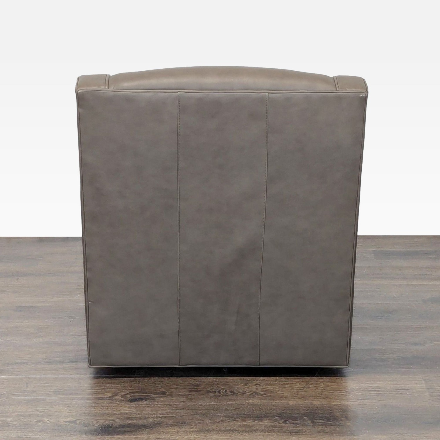 Lexington Taupe Leather Lounge Swivel Chair - image-12