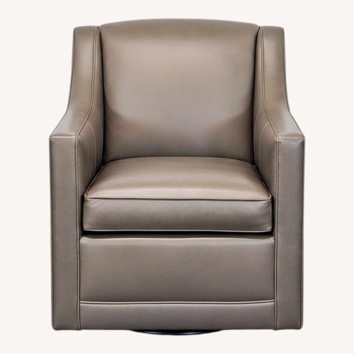 Used Lexington Taupe Leather Lounge Swivel Chair for sale on AptDeco
