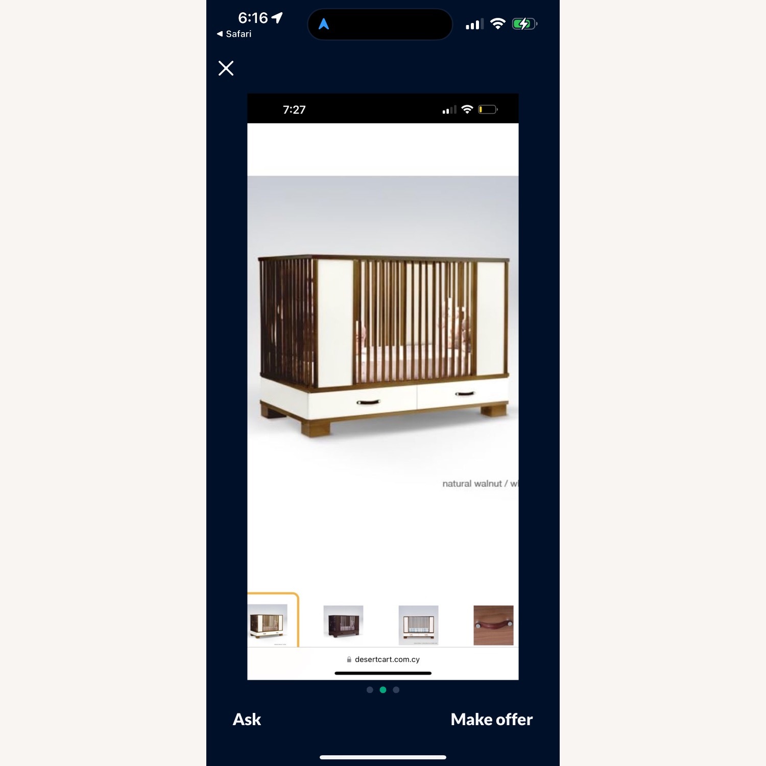 DucDuc Morgan Collection White Wood Crib - image-1