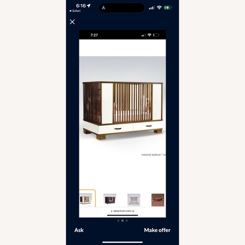 Used DucDuc Morgan Collection White Wood Crib for sale on AptDeco