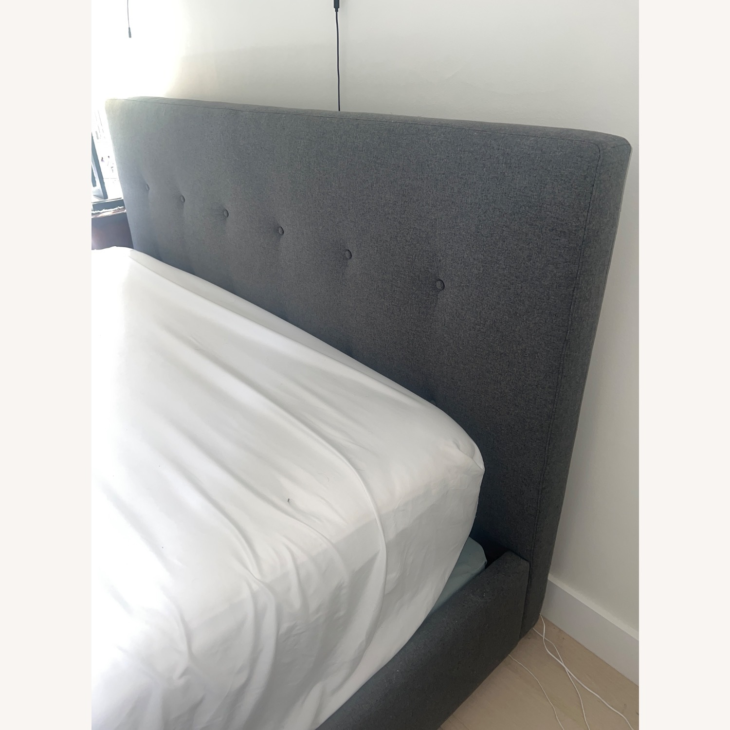 Dark Gray Fabric Cal King Bed - image-3