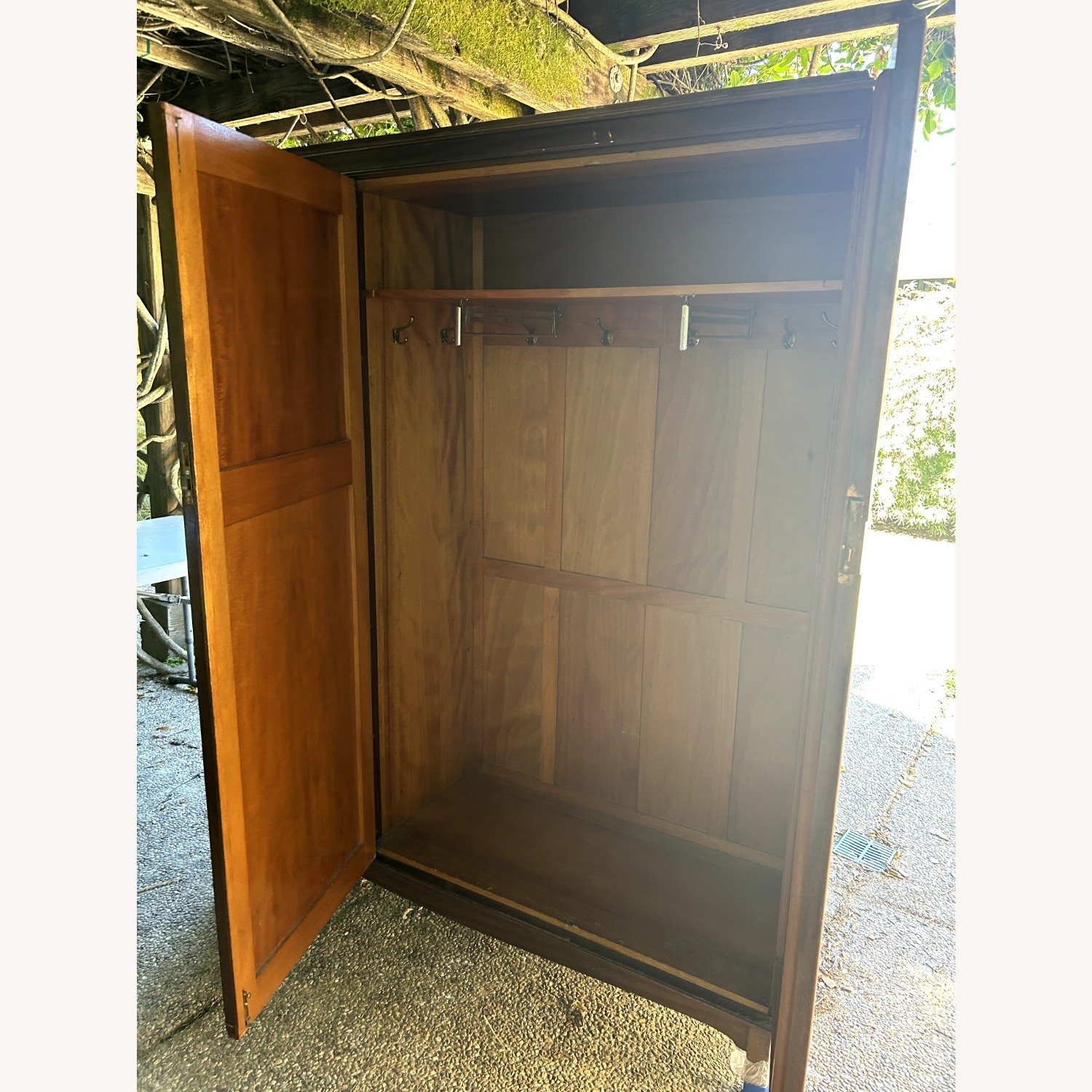 Vintage/Antique Dark Brown Wood Armoire - image-3