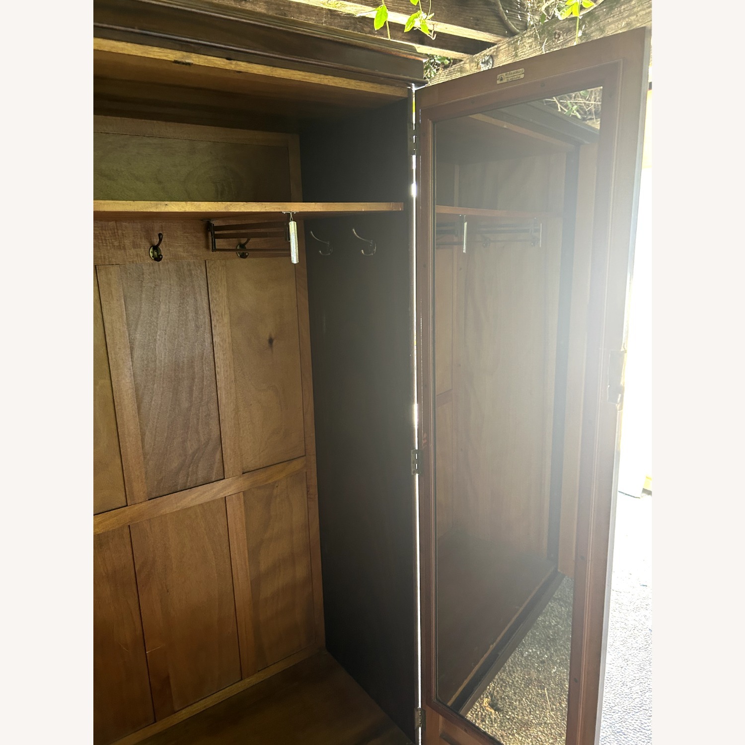 Vintage/Antique Dark Brown Wood Armoire - image-5