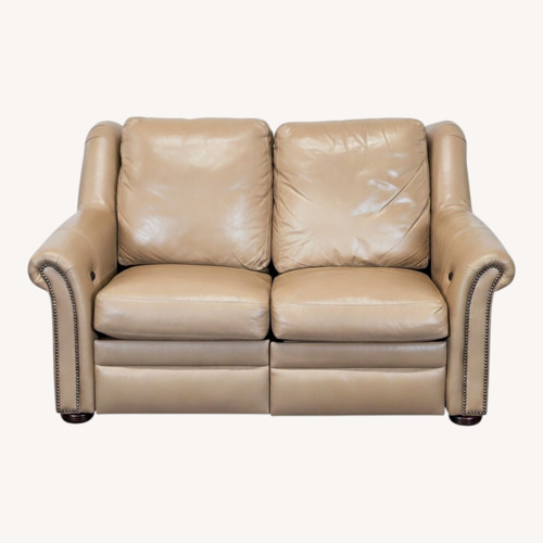 Used Bradington-Young Newman Tan Leather with Recliner for sale on AptDeco