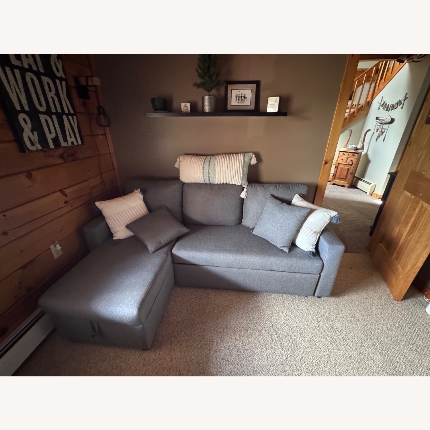 Ashley Furniture Dark Gray Fabric Sleeper Sofa - image-3