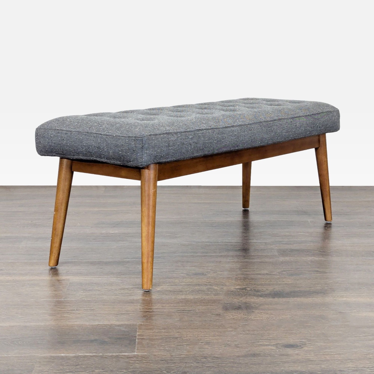 West Elm Button Tufted Mid-Century Bench - image-3