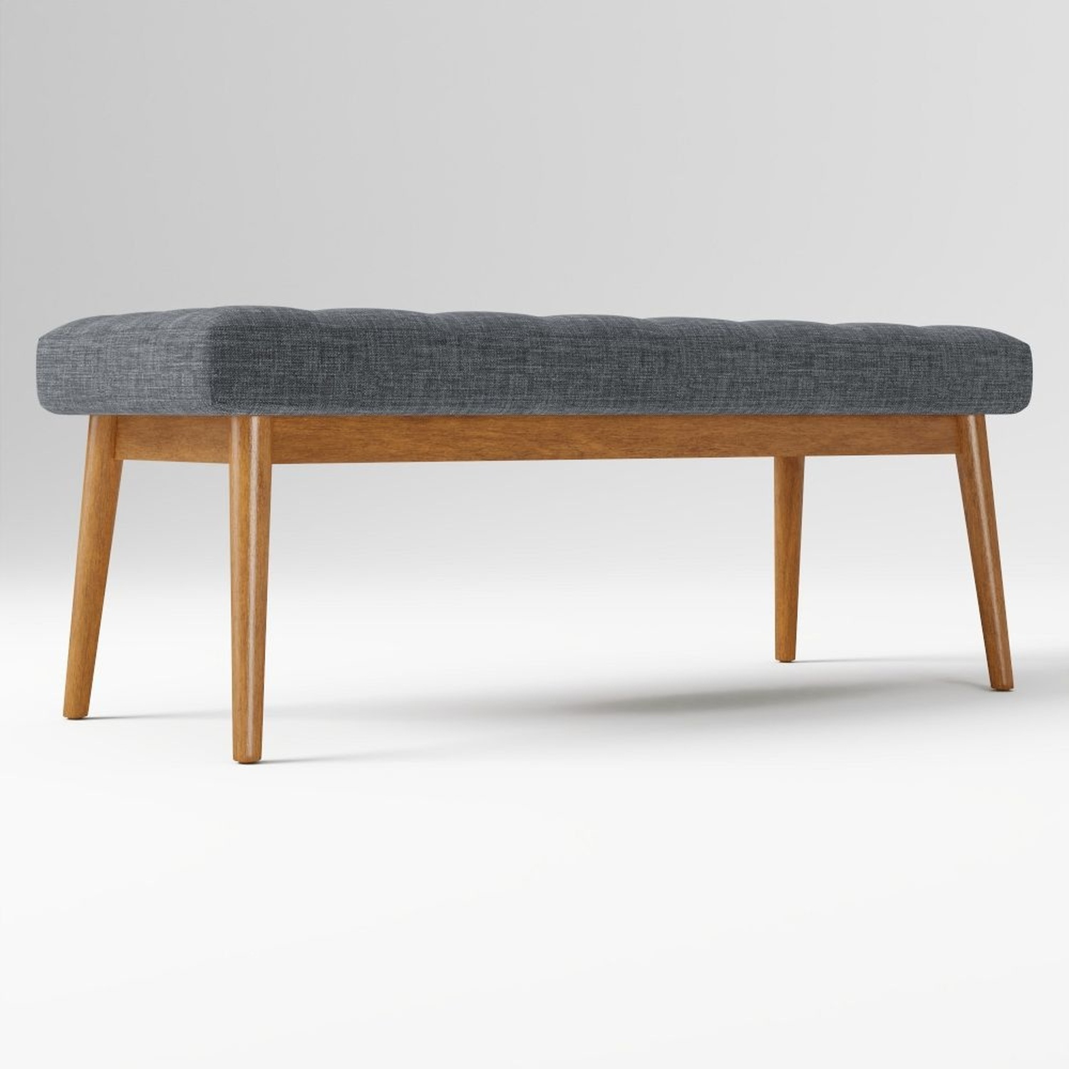 West Elm Button Tufted Mid-Century Bench - image-11