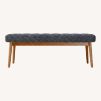 West Elm Button Tufted Mid-Century Bench