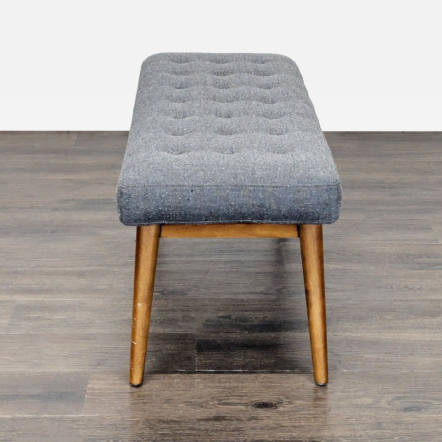 West Elm Button Tufted Mid-Century Bench - image-7