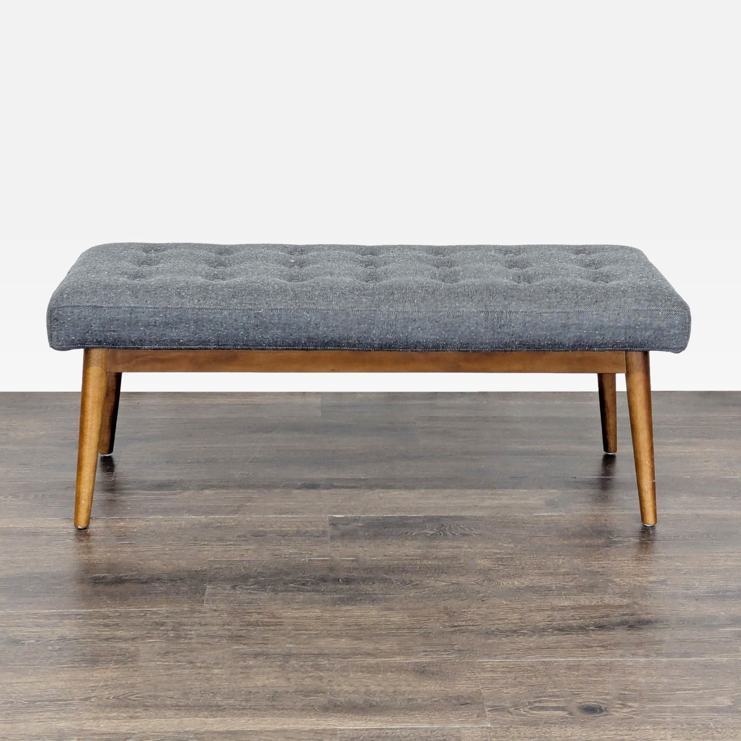 West Elm Button Tufted Mid-Century Bench - image-10