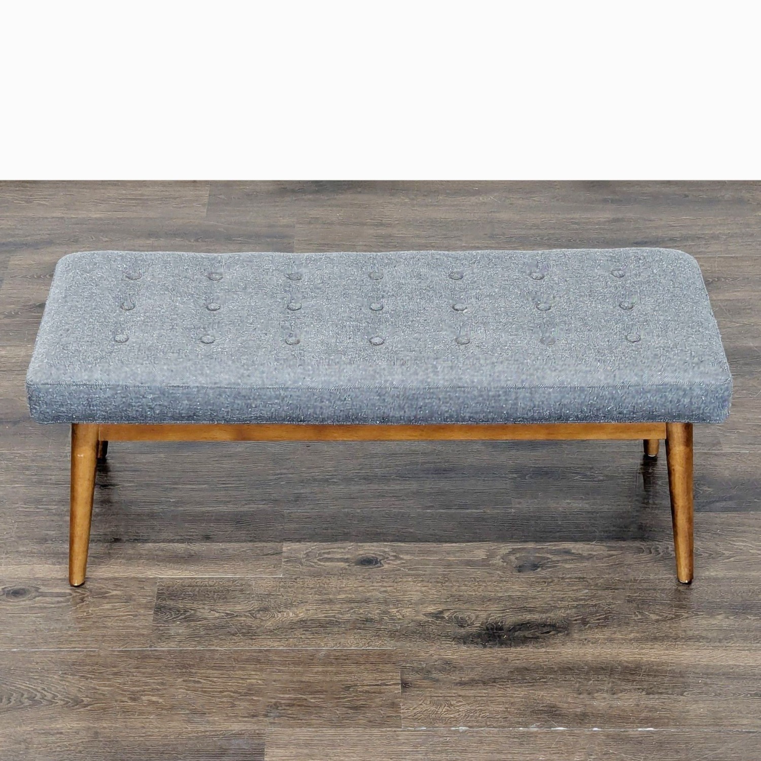 West Elm Button Tufted Mid-Century Bench - image-9