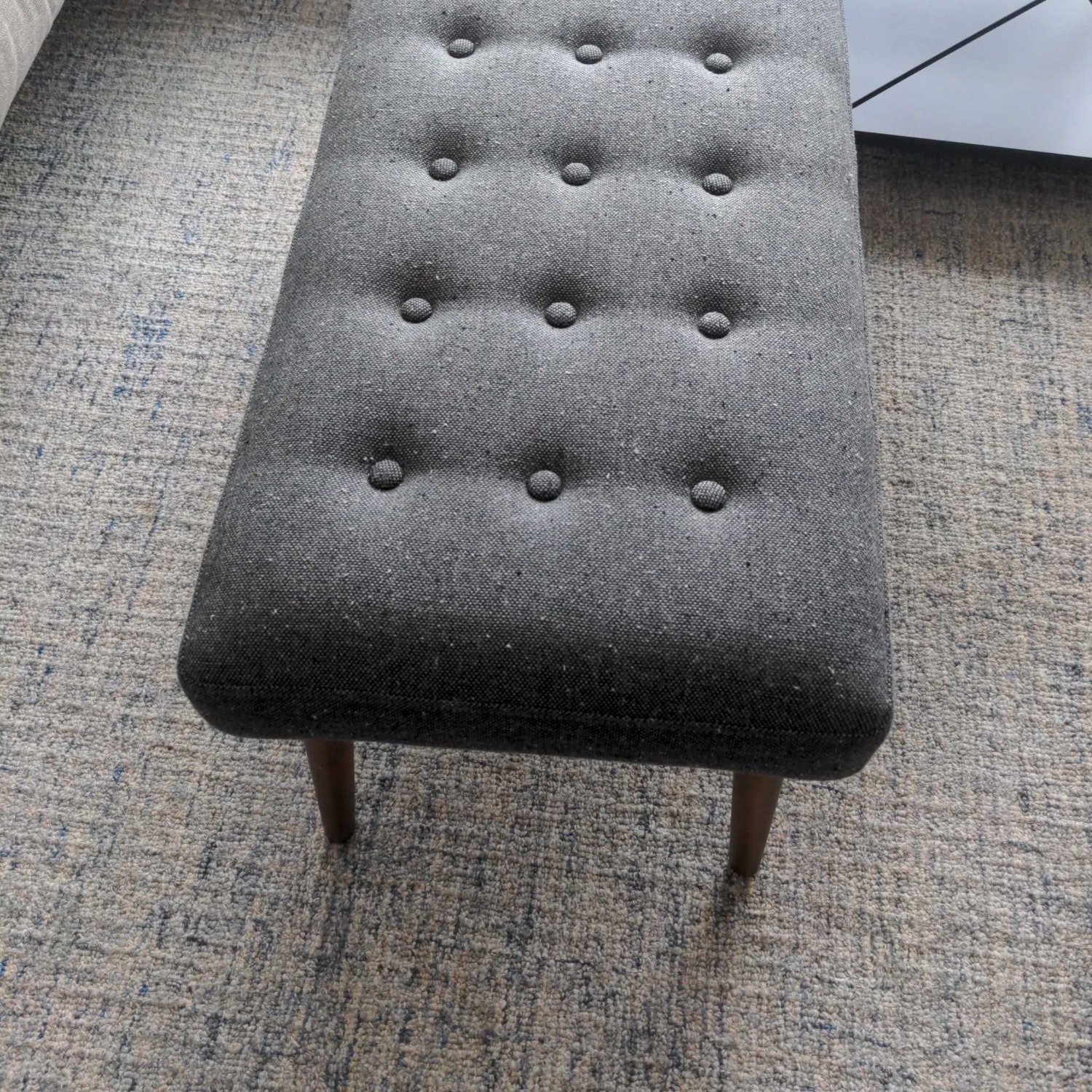 West Elm Button Tufted Mid-Century Bench - image-1