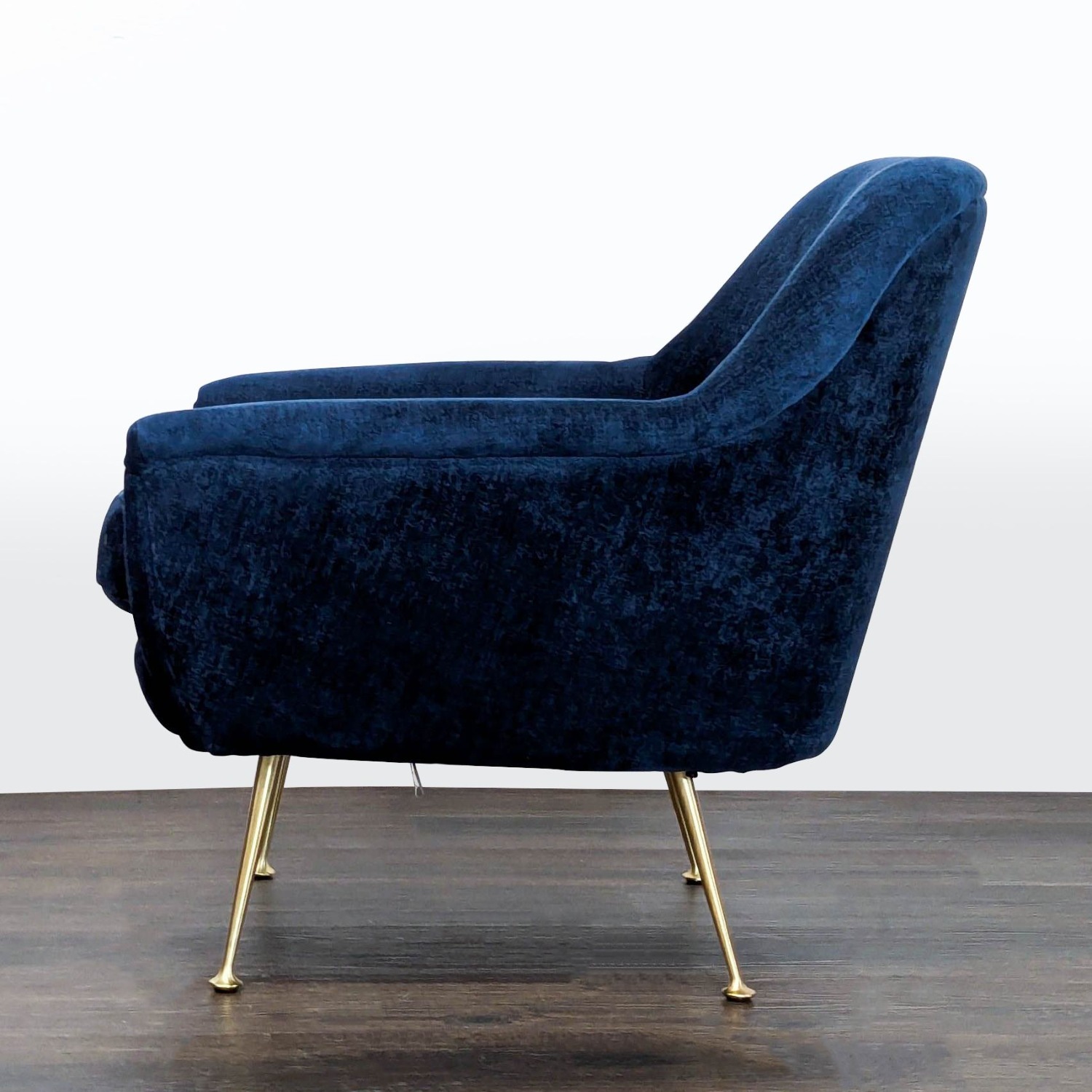 West Elm Phoebe Blue Velvet Lounge Chair  - image-4
