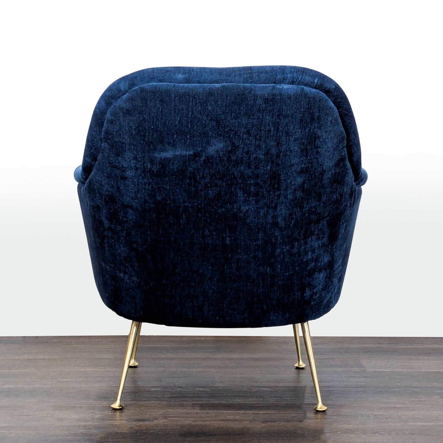 West Elm Phoebe Blue Velvet Lounge Chair  - image-5