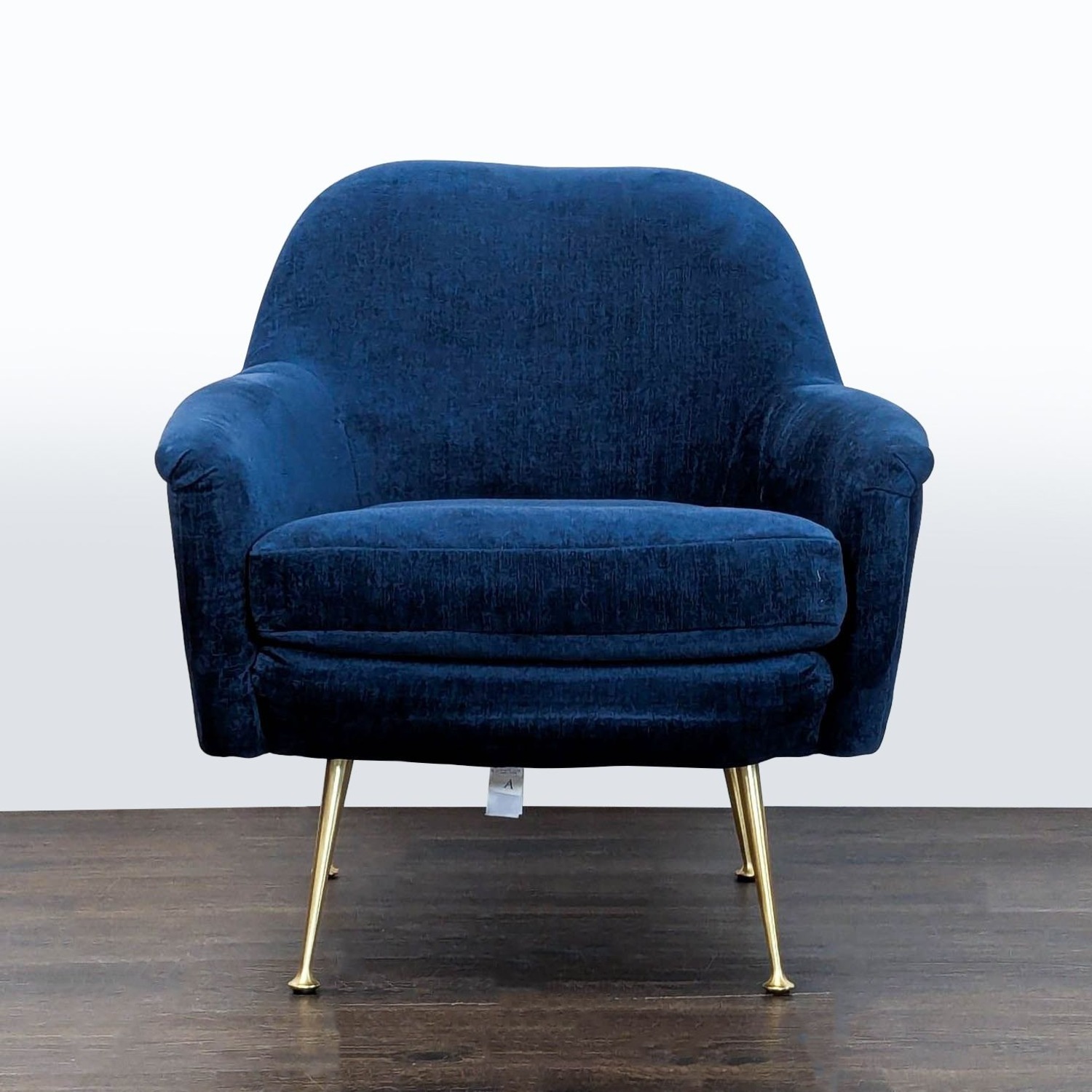 West Elm Phoebe Blue Velvet Lounge Chair  - image-8