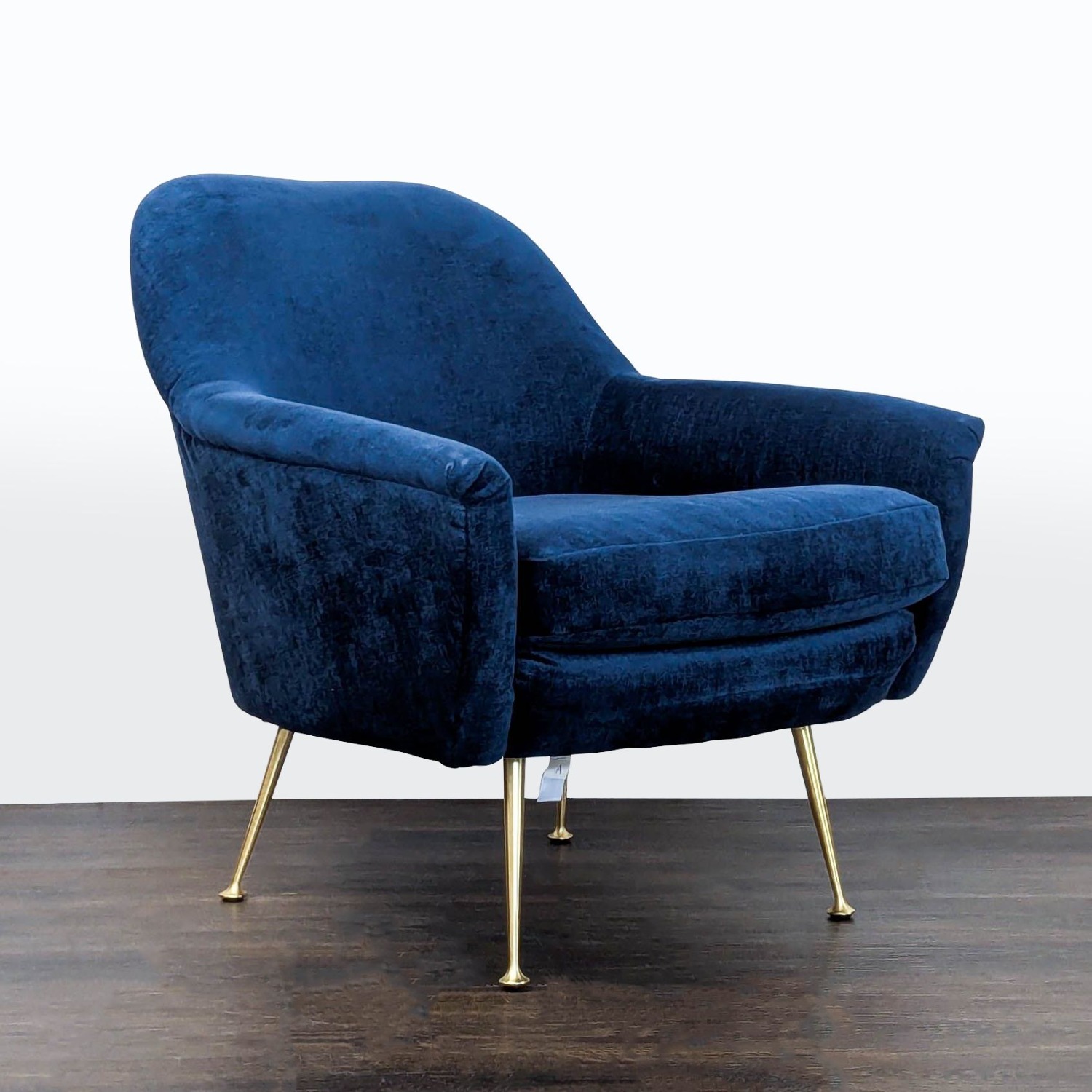 West Elm Phoebe Blue Velvet Lounge Chair  - image-7