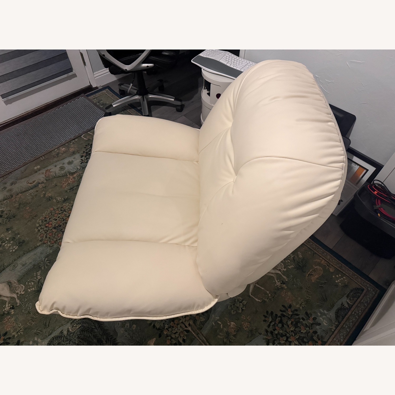 Amazon White Leather Recliner - image-2