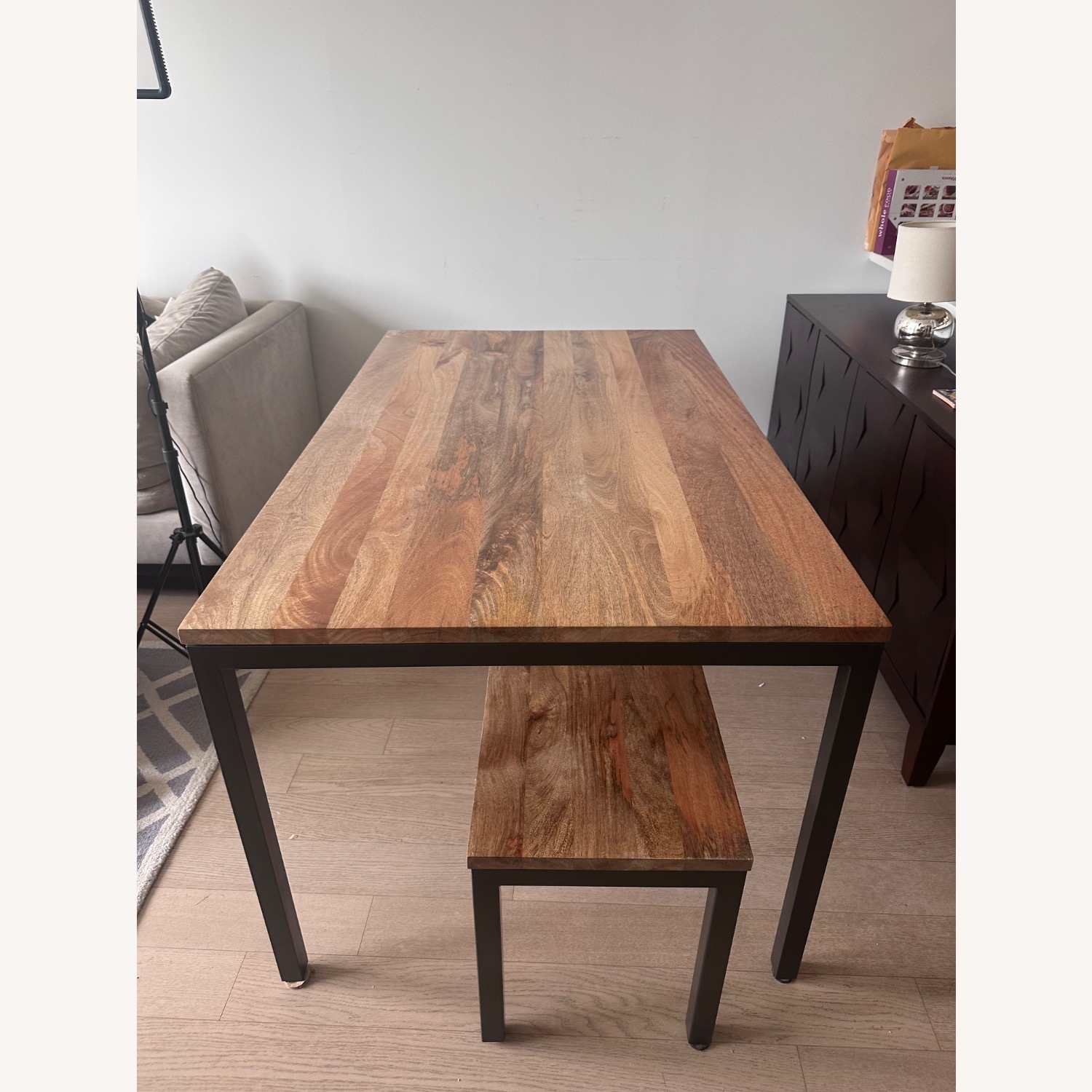 West Elm Box Frame Table and Bench - image-1