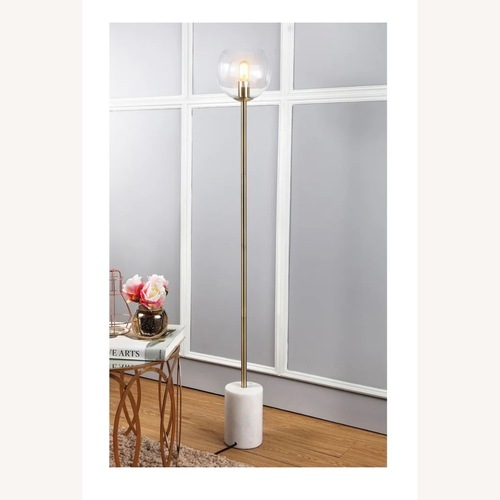 Used Safavieh Gold Marble Floor Lamp for sale on AptDeco