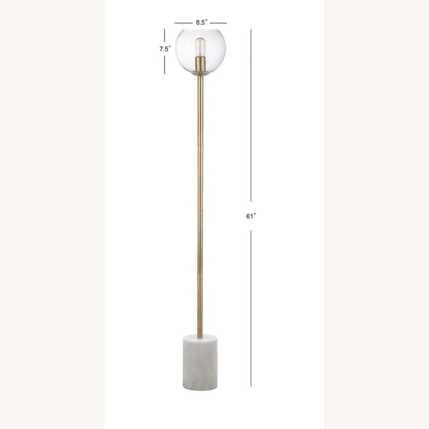 Safavieh Gold Marble Floor Lamp - image-6