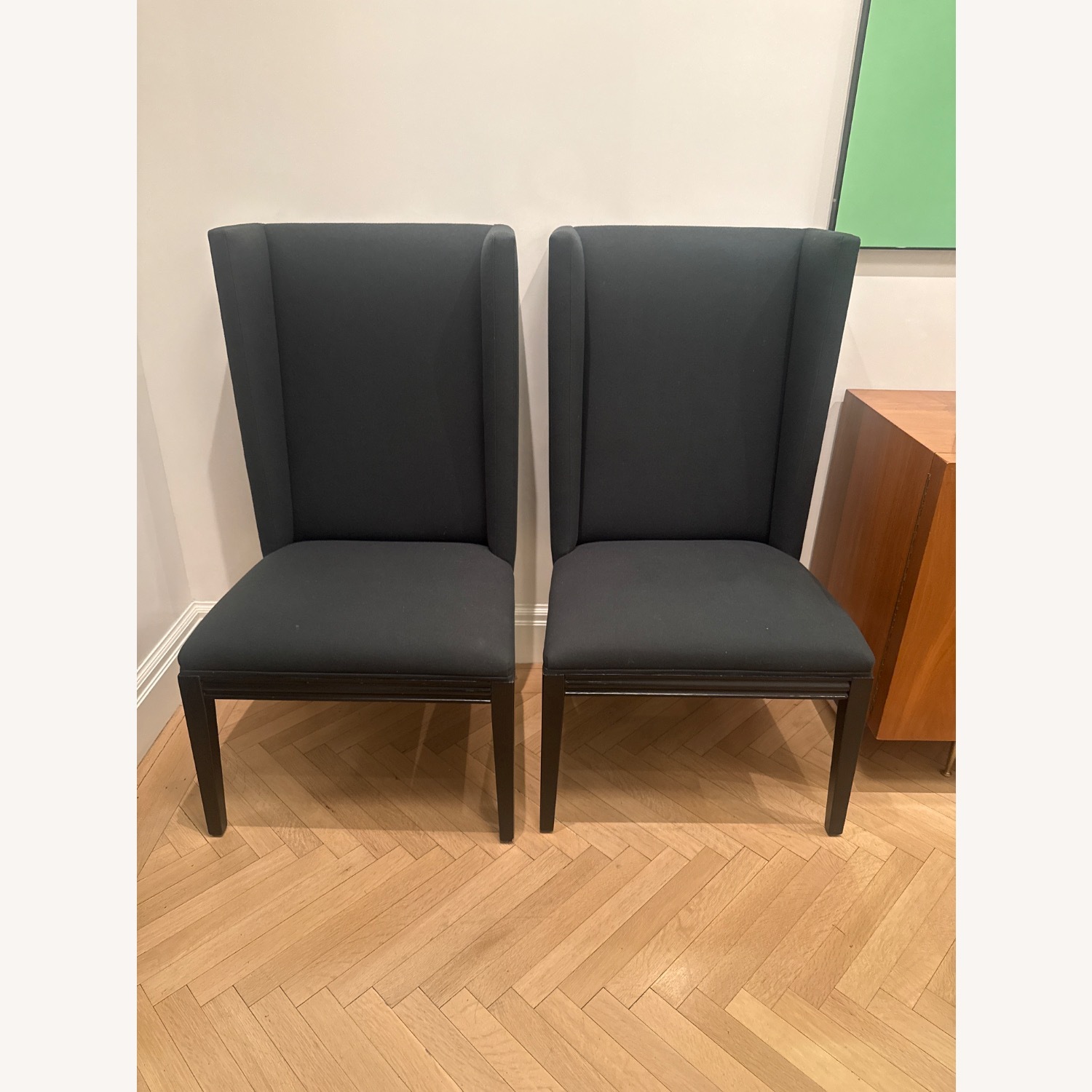 Pair of High Back Chairs Vintage - image-7