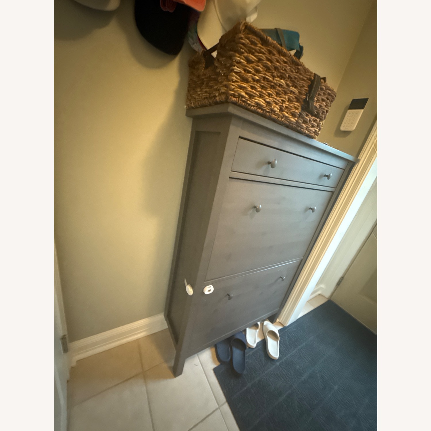 IKEA Light Gray Wood Chest - image-2
