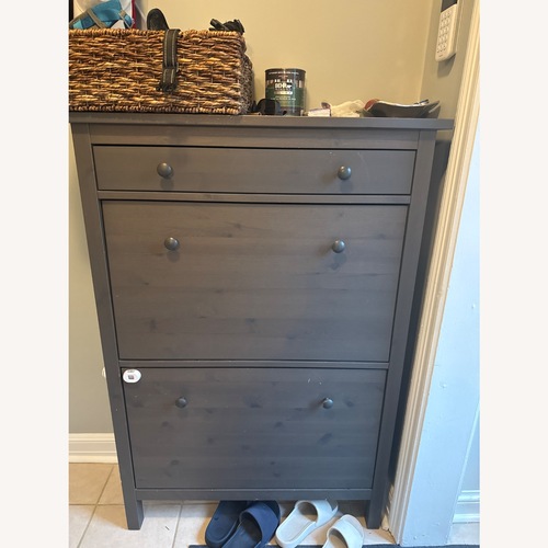 Used IKEA Light Gray Wood Chest for sale on AptDeco