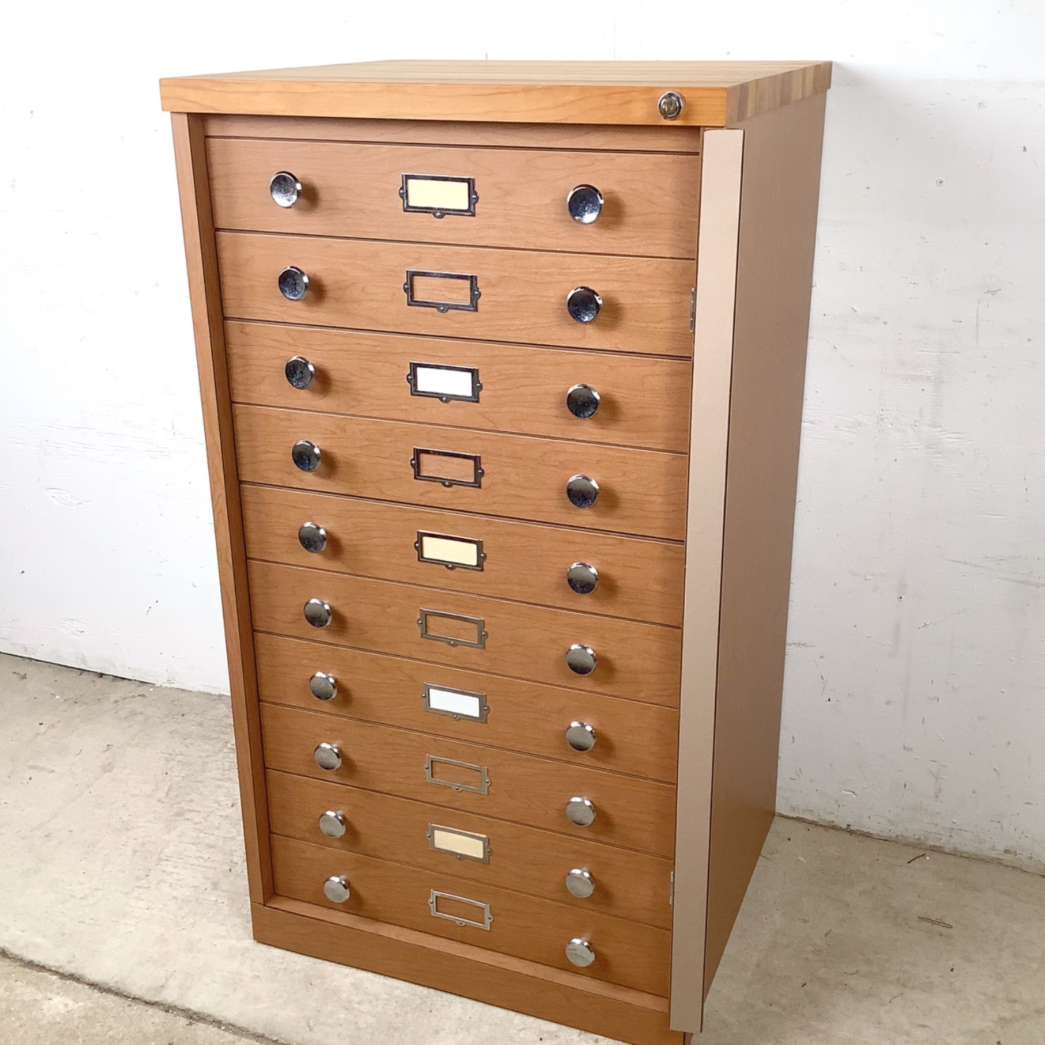  Ten-Drawer Museum Specimen Cabinet w/ Butcher Top - image-2
