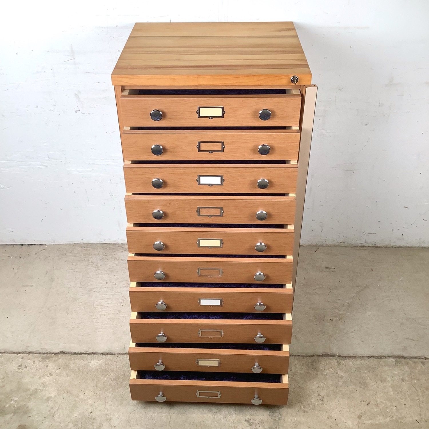  Ten-Drawer Museum Specimen Cabinet w/ Butcher Top - image-10