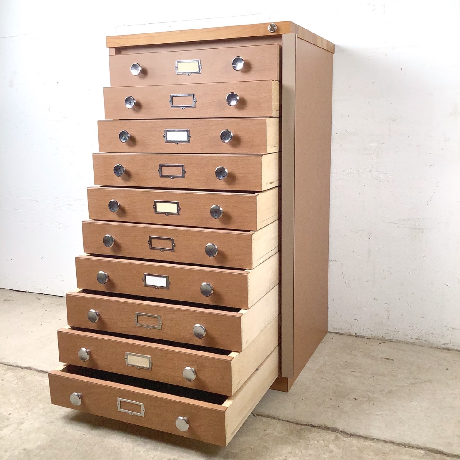  Ten-Drawer Museum Specimen Cabinet w/ Butcher Top - image-11