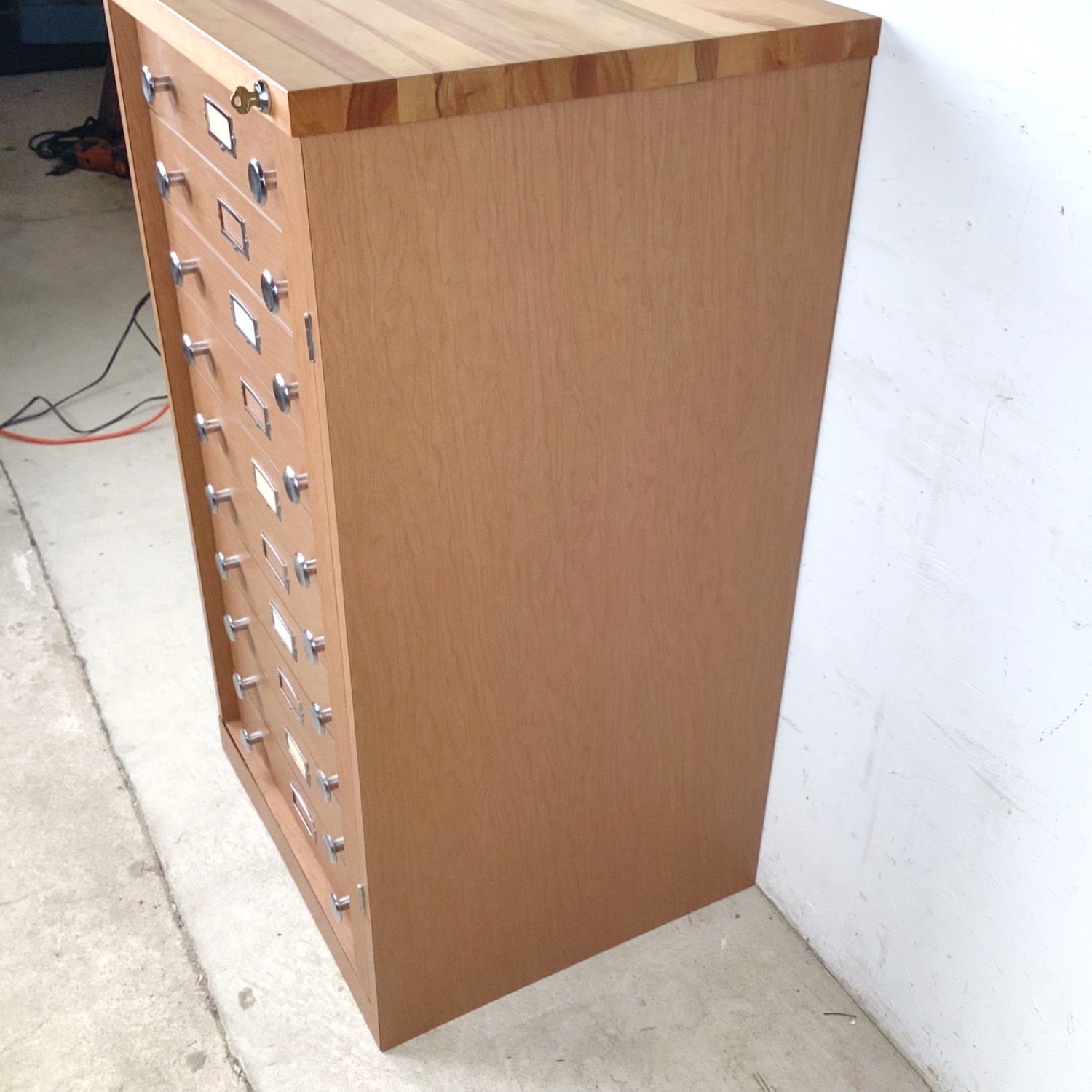  Ten-Drawer Museum Specimen Cabinet w/ Butcher Top - image-8