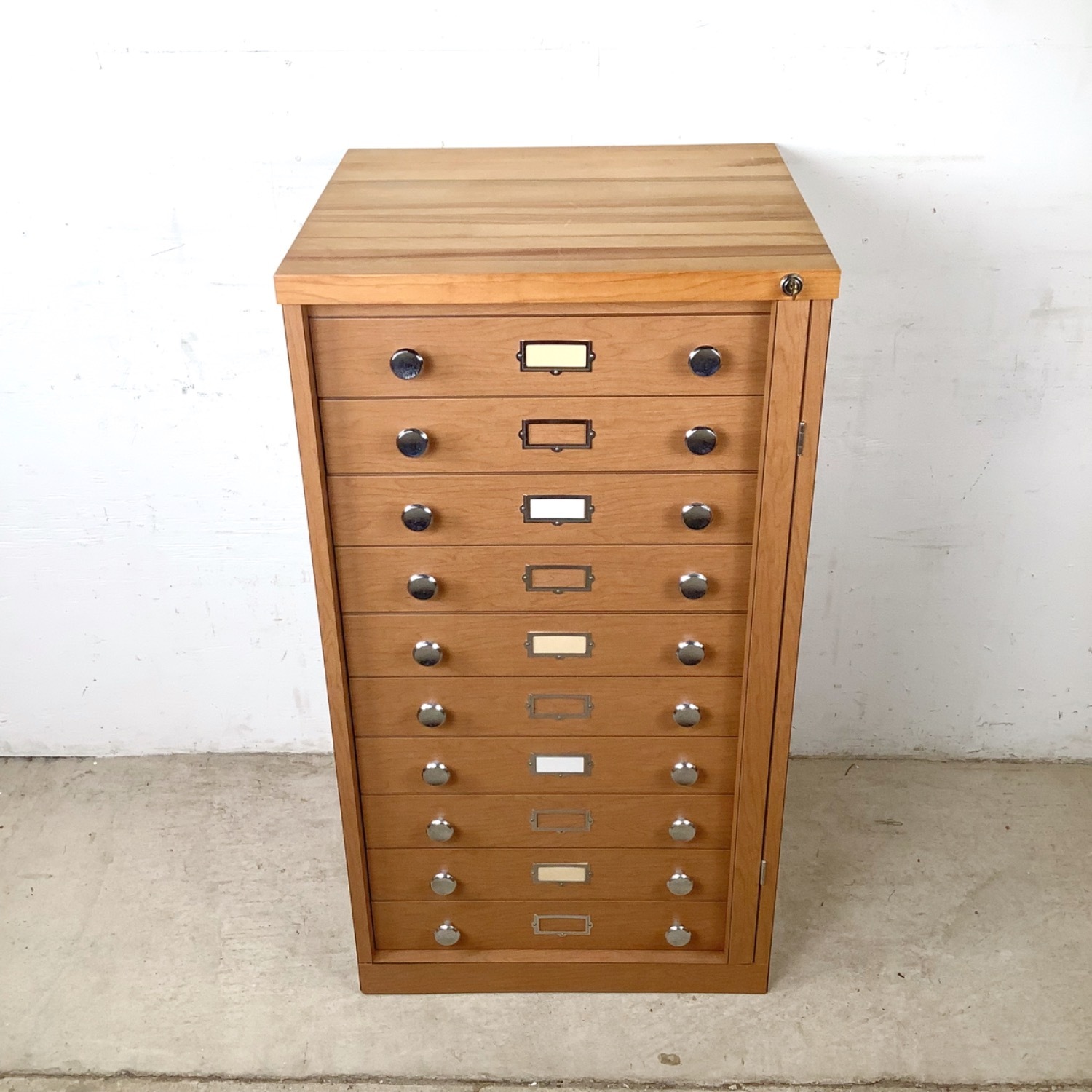  Ten-Drawer Museum Specimen Cabinet w/ Butcher Top - image-4