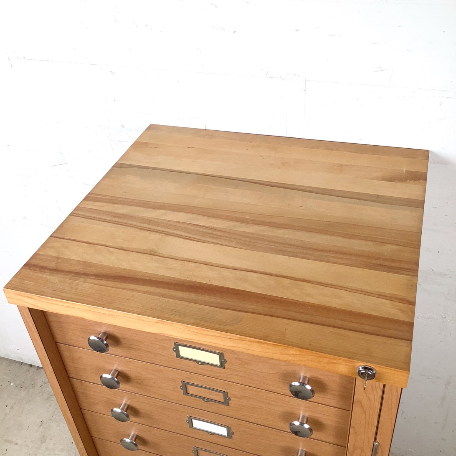  Ten-Drawer Museum Specimen Cabinet w/ Butcher Top - image-5