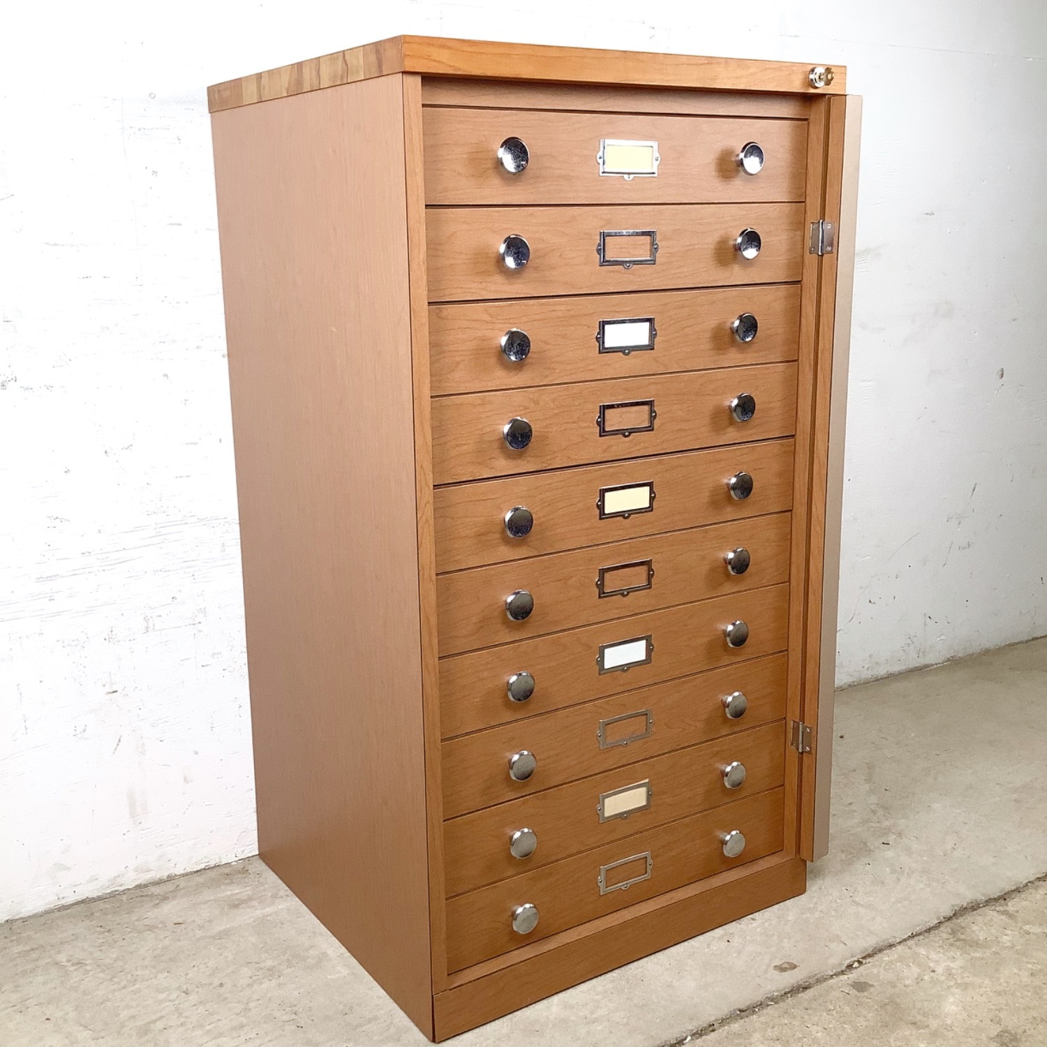  Ten-Drawer Museum Specimen Cabinet w/ Butcher Top - image-1