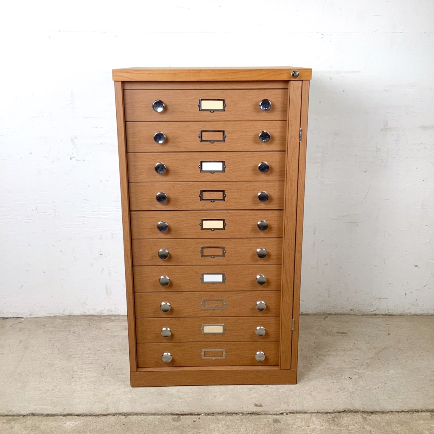 Ten-Drawer Museum Specimen Cabinet w/ Butcher Top - image-3