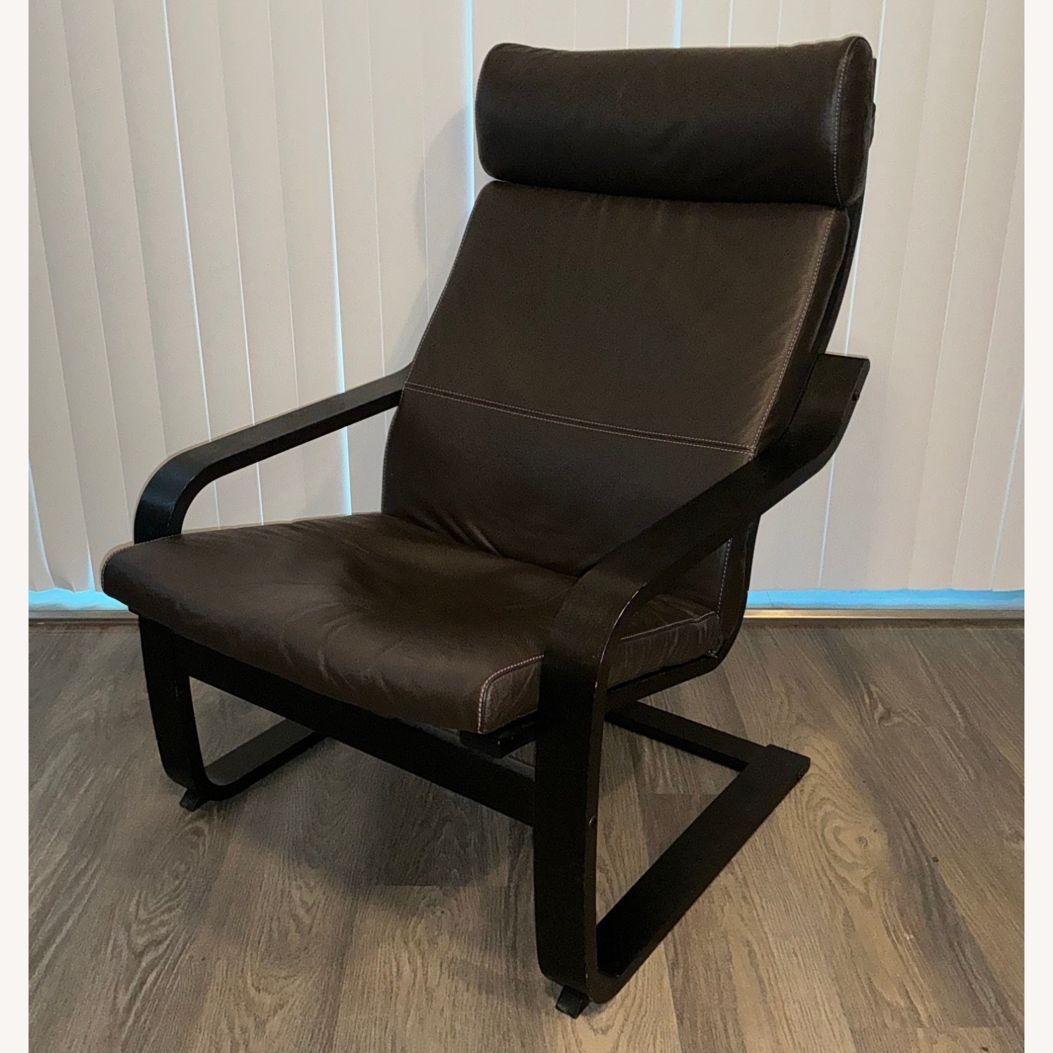 IKEA Leather Brown Armchair - image-1