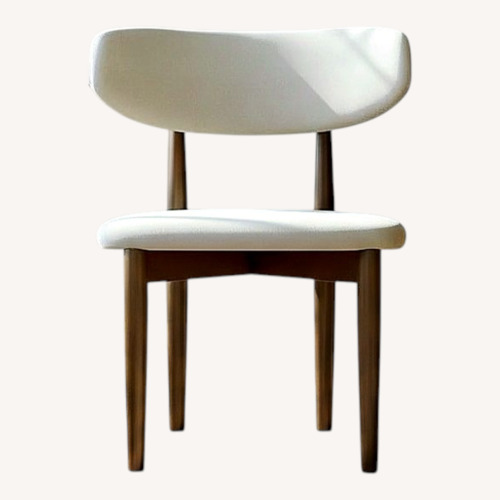 Used  White PU Leather Wood Dining Chairs 6 for sale on AptDeco