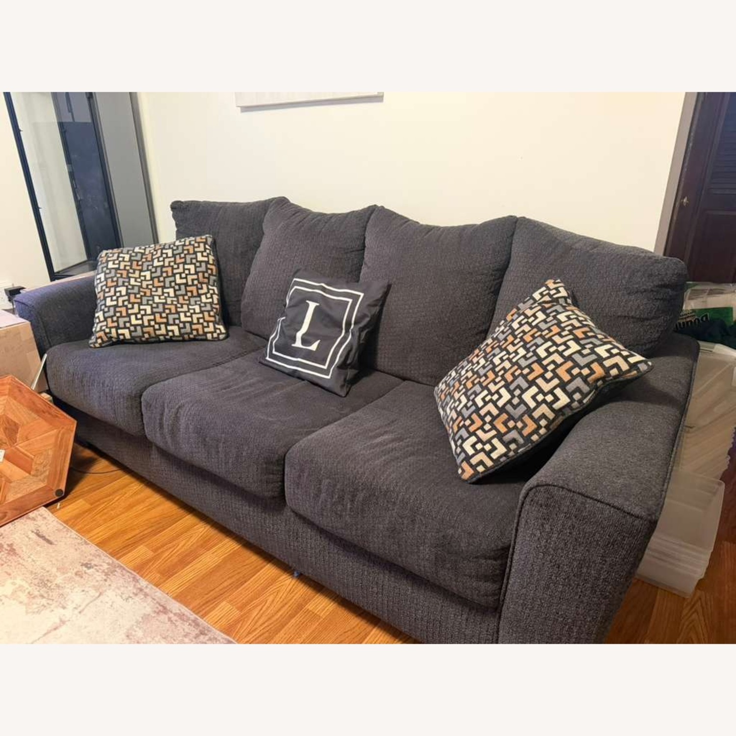 Ashley Furniture Stairatt Blue Fabric 3+ Seater Sofa - image-1