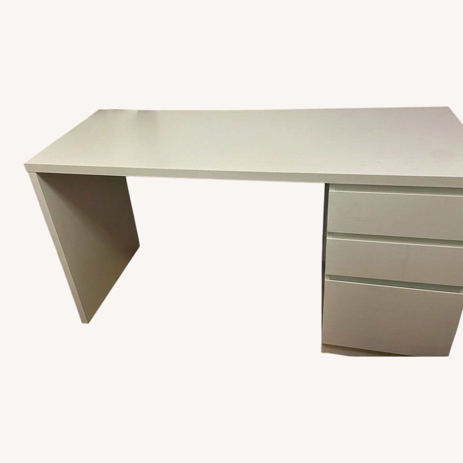 White Desk with 3 Drawer - image-0