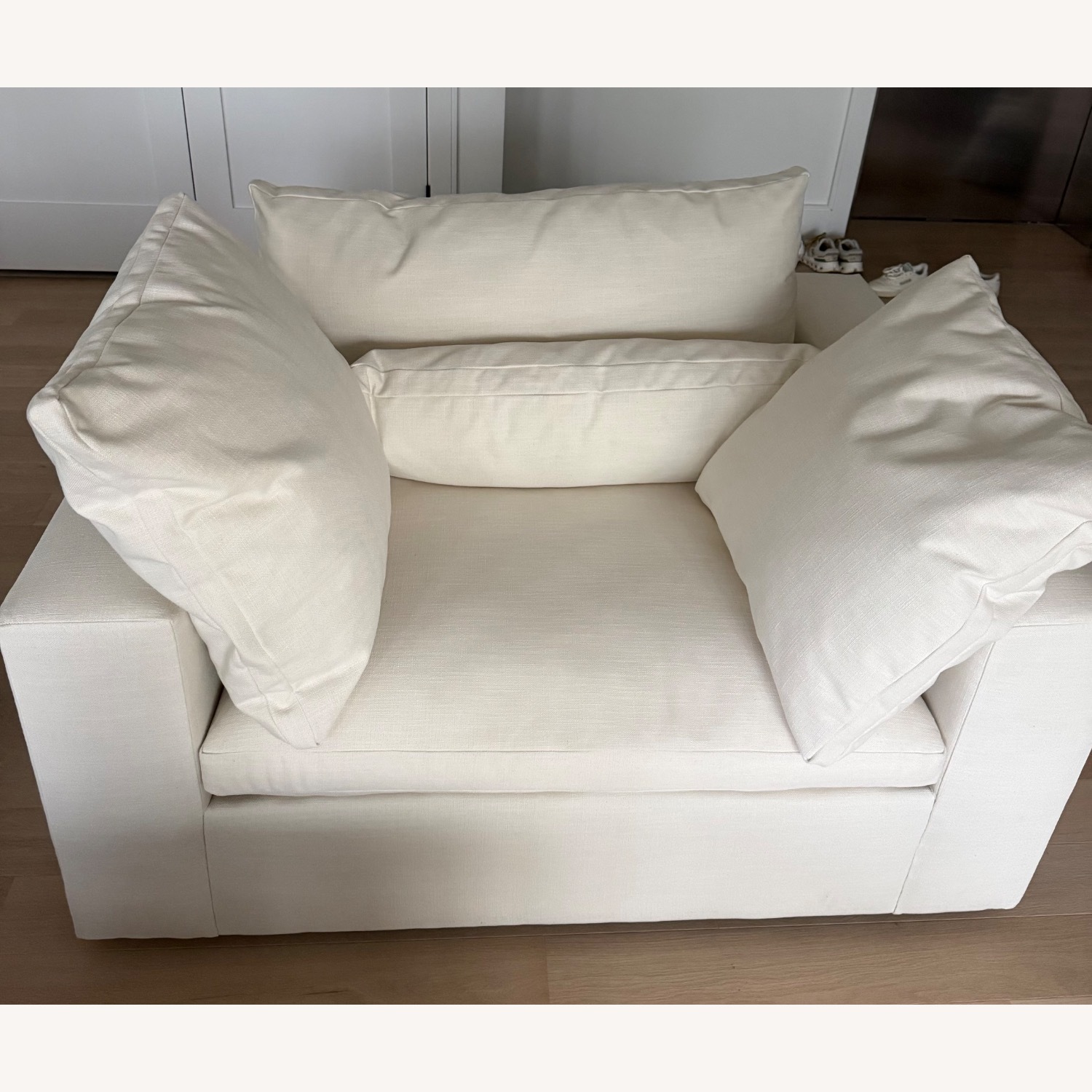 West Elm Linen Chair and a Half - image-2