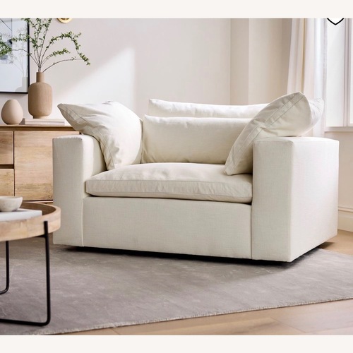 Used West Elm Linen Chair and a Half for sale on AptDeco