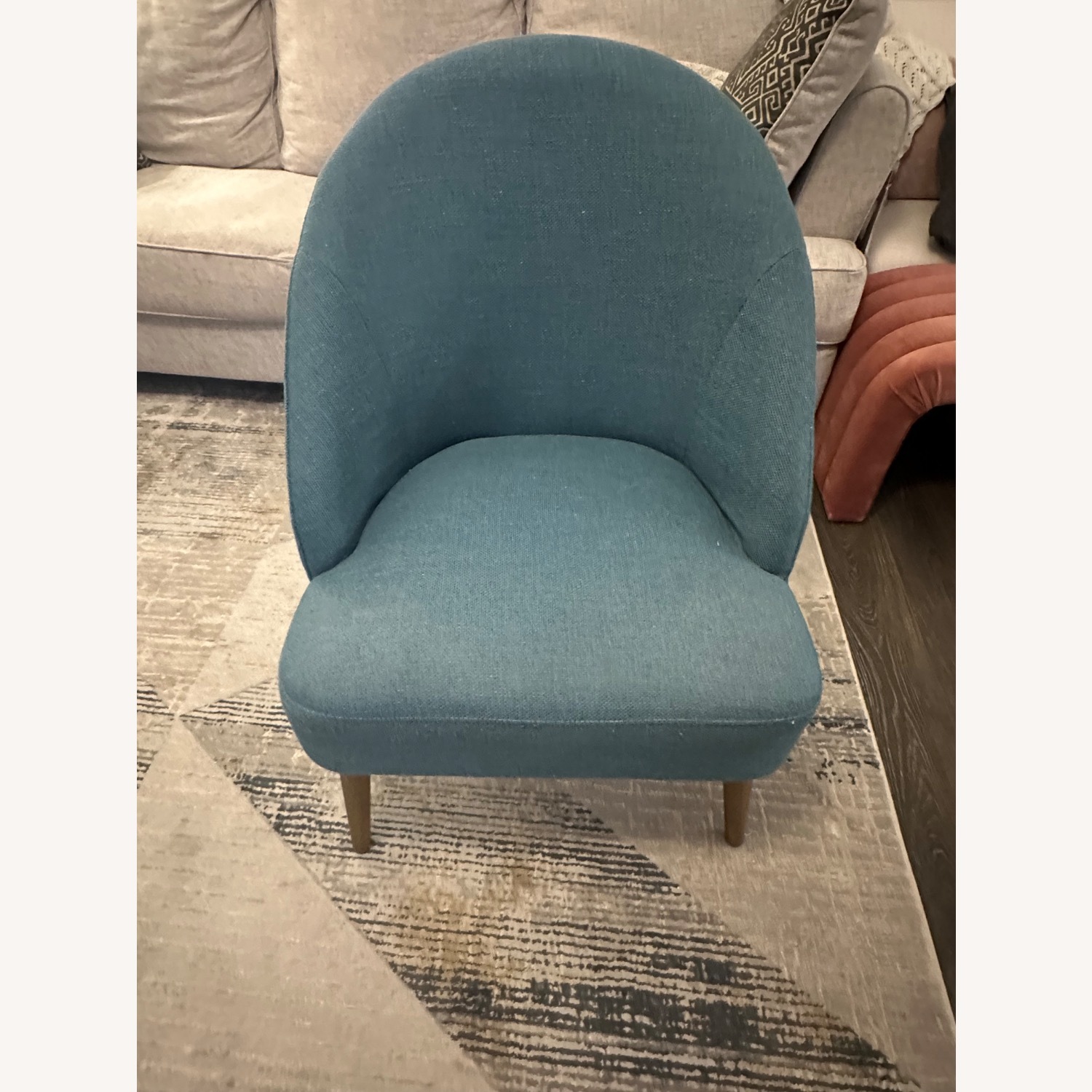 Blue Fabric Accent Chair - image-2