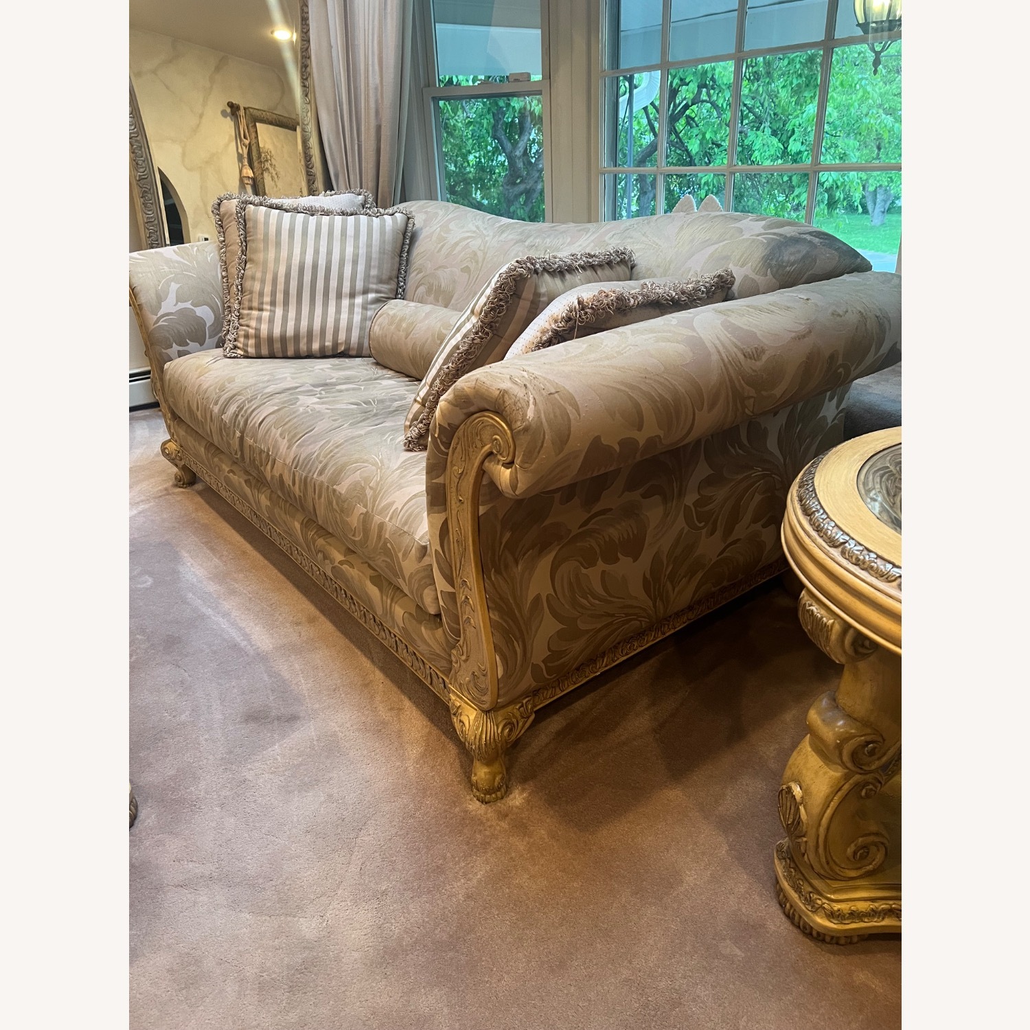 Light Brown Fabric 2 Seater Sofa - image-1
