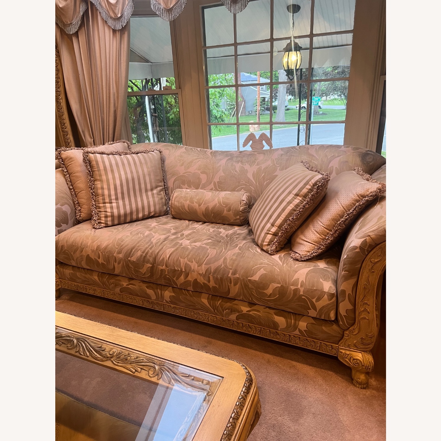 Light Brown Fabric 2 Seater Sofa - image-2