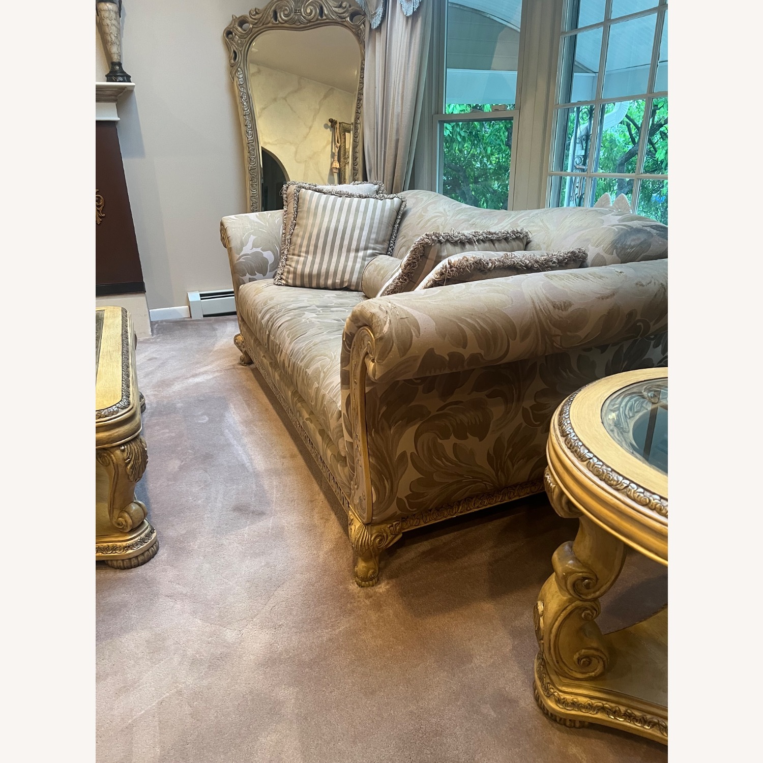Light Brown Fabric 2 Seater Sofa - image-3