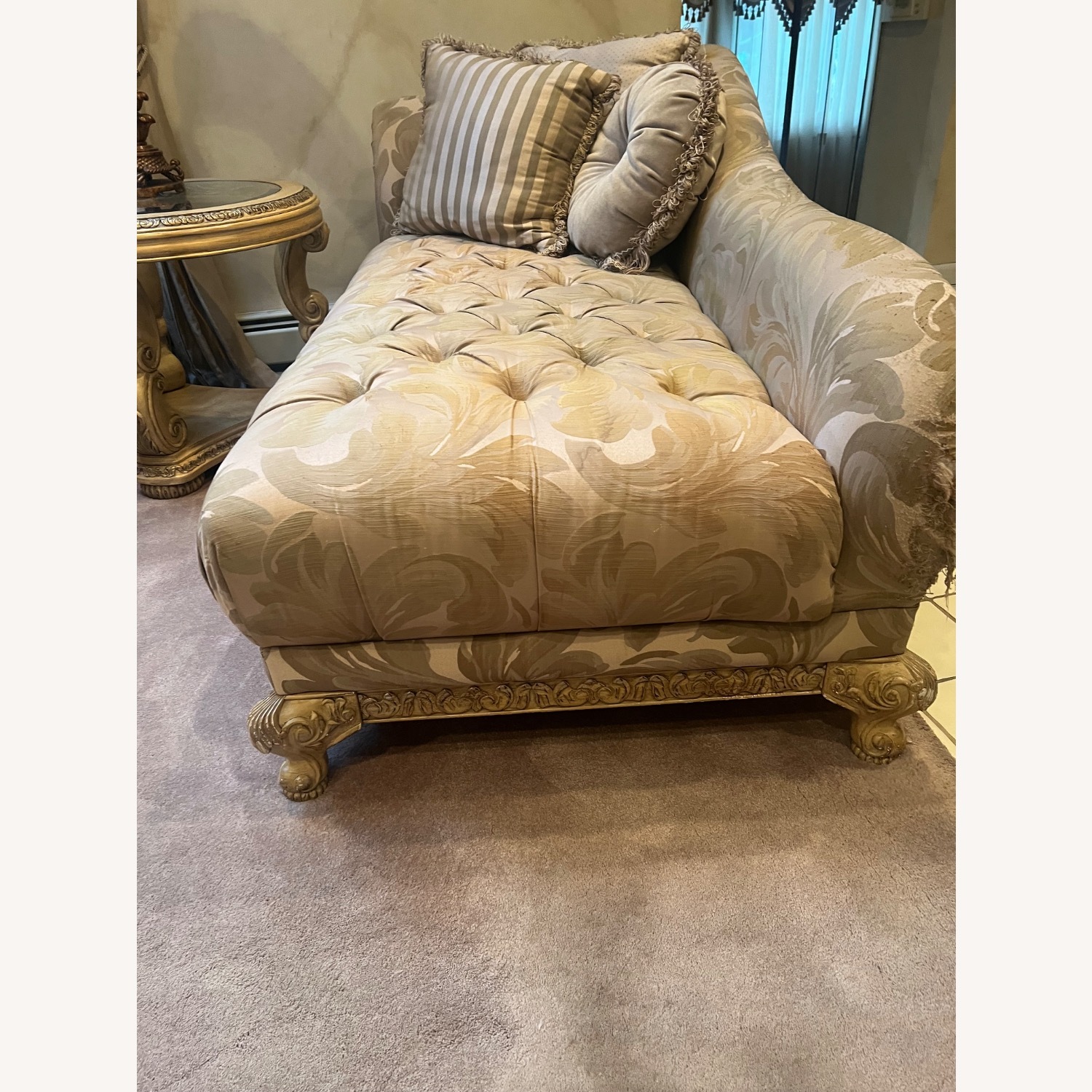 Light Brown Fabric Chaise Lounge - image-2