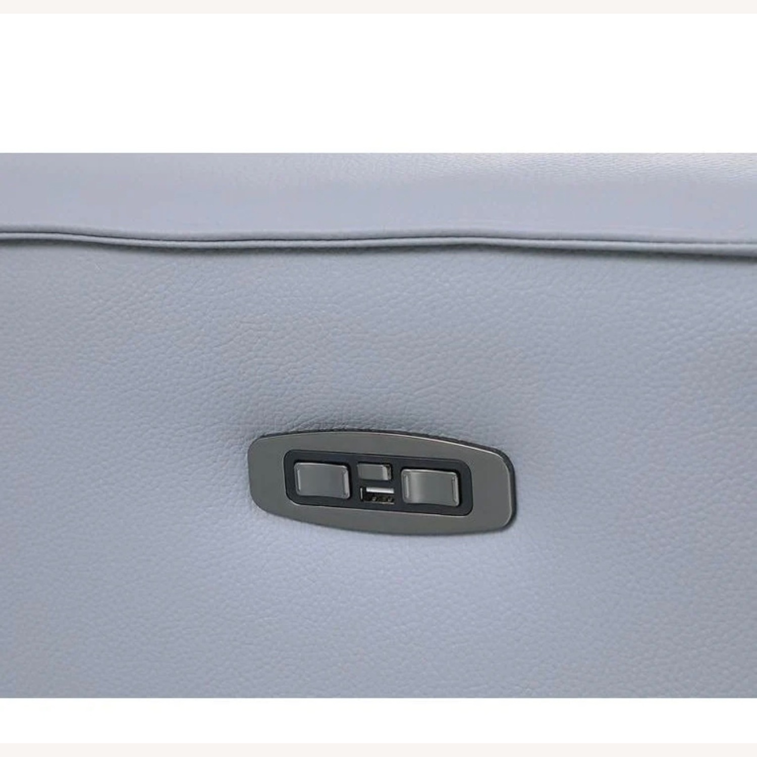 Light Blue Leather Reclining Sectional - image-6