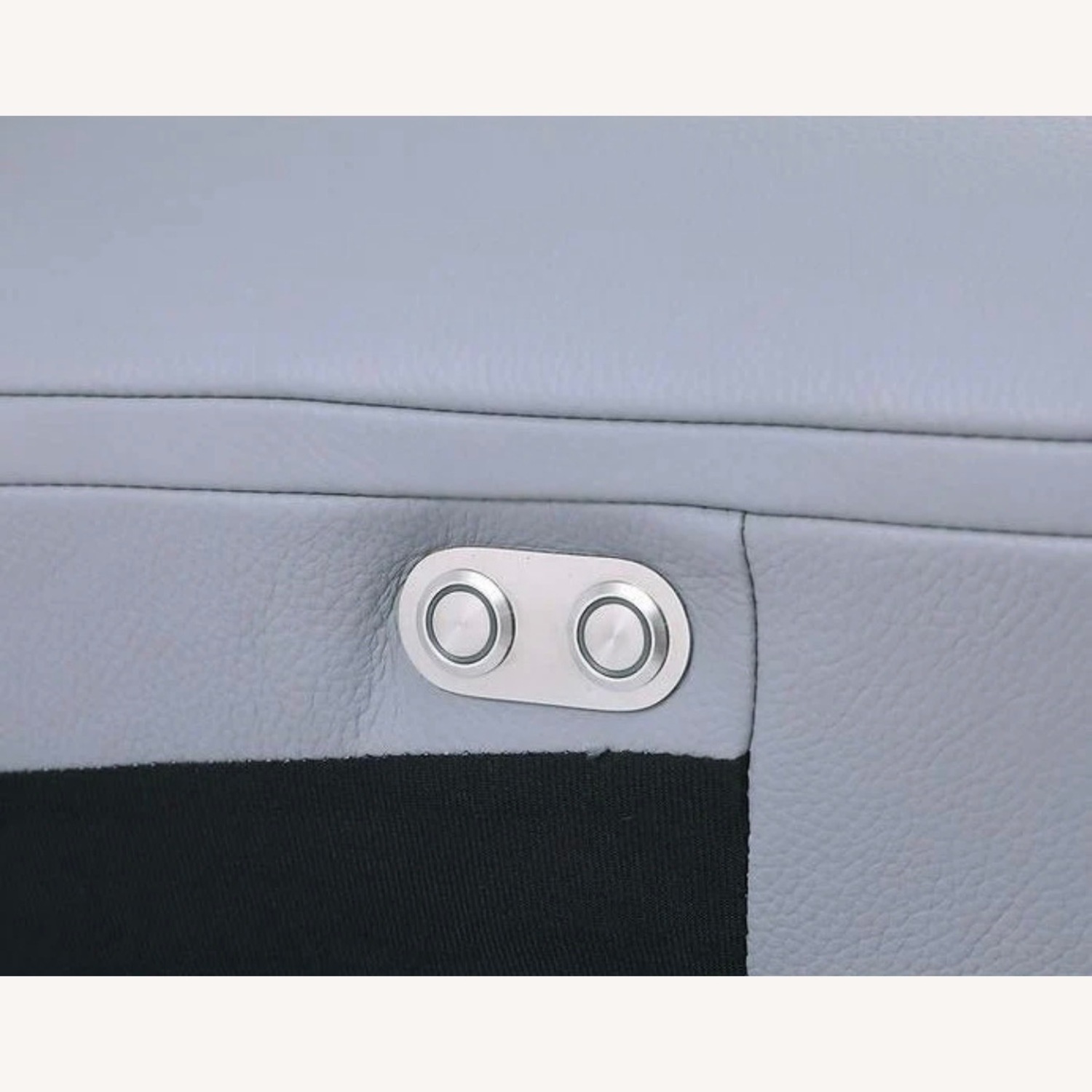 Light Blue Leather Reclining Sectional - image-5